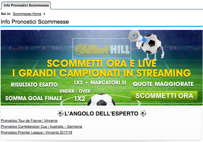 William Hill pronostici william hill pronostici